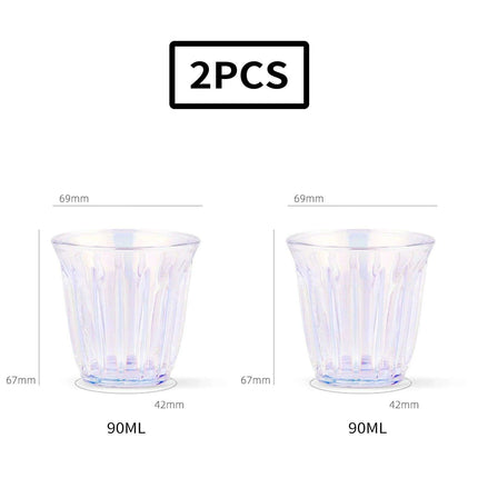 Luxury Borosilicate Glass Coffee Cup Set with Elegant Vacuum-Plated Finish - Très Elite