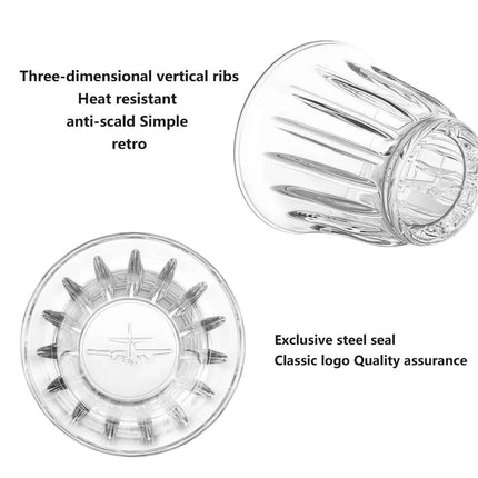 Luxury Borosilicate Glass Coffee Cup Set with Elegant Vacuum-Plated Finish - Très Elite