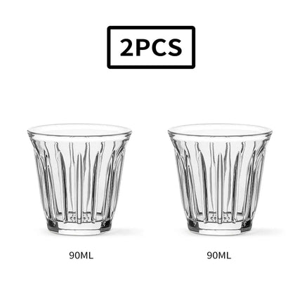 Luxury Borosilicate Glass Coffee Cup Set with Elegant Vacuum-Plated Finish - Très Elite