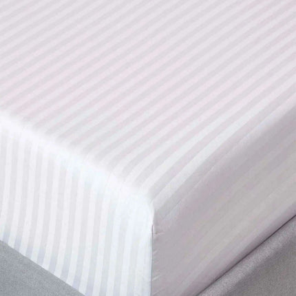 Luxury Cotton Satin Stripe Duvet Cover Set - Wheel Lux Hotel Collection..