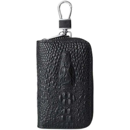 Luxury Cowhide Leather Zip Key Holder - Chic Organizer for Men and Women - Très Elite