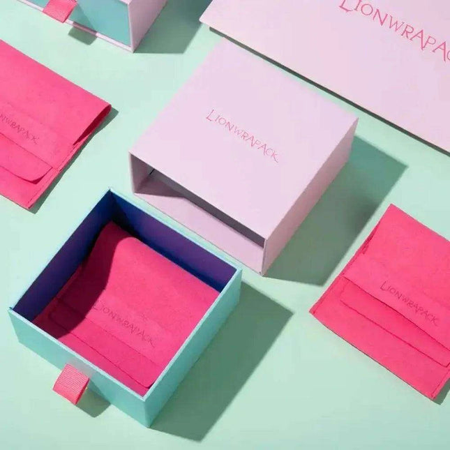 Luxury Customizable Jewelry Packaging Set with Elegant Drawer Box and Microfiber Pouches for Brand Elevation