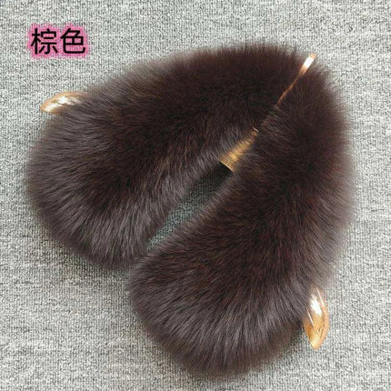Luxury Fox Fur Winter Scarf with Versatile Detachable Collar - A Statement of Winter Elegance - Très Elite