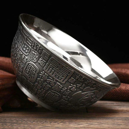Luxury Handcrafted Sterling Silver Dining Bowl by Big Momofuku - Très Elite