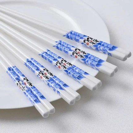 Luxury Japanese Bone Porcelain Chopstick Set - 5 Exquisite Pairs - Très Elite
