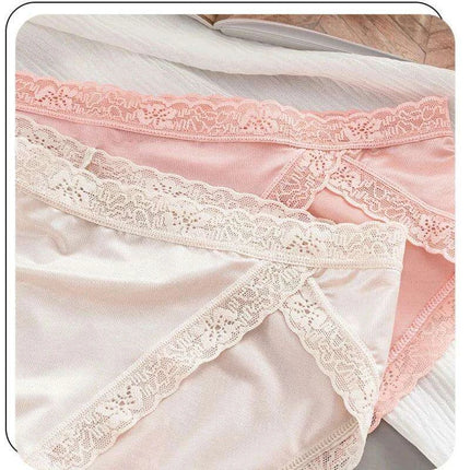 Luxury Lace & Silk Seamless Women's Breathable Briefs - Soft Mesh Panties for Ultimate Comfort - Très Elite