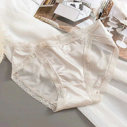 Luxury Lace & Silk Seamless Women's Breathable Briefs - Soft Mesh Panties for Ultimate Comfort - Très Elite