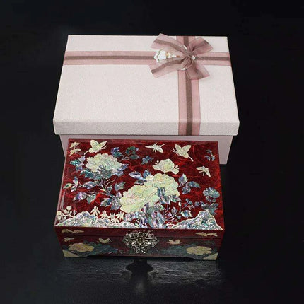 Luxury Mother of Pearl Jewelry Box with Mirror - Ideal Gift for Organizing Earrings, Necklaces, Rings & More - Très Elite
