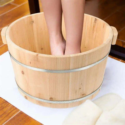 Luxury Solid Wood Foot Soaking Spa Bucket - Stylish Portable Foot Care Tub - Très Elite