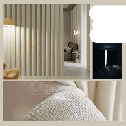 Luxury Soundproof Linen Drapes - Premium Noise Isolation and Total Privacy Solution..