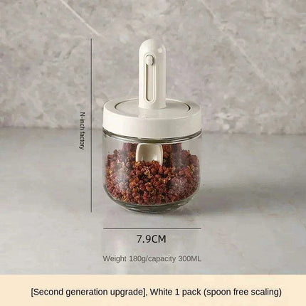Luxury Spice Container Set with Built-in Spoon Lid and Airtight Organizer Box - Très Elite
