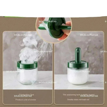 Luxury Spice Container Set with Built-in Spoon Lid and Airtight Organizer Box - Très Elite