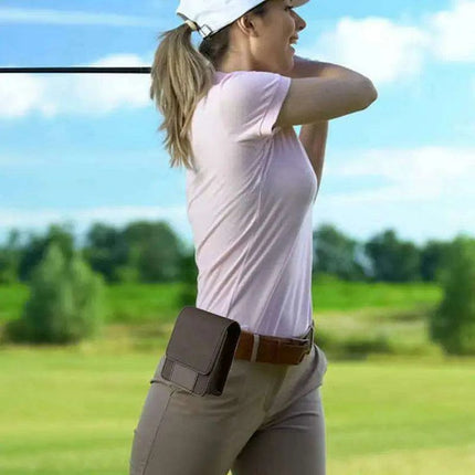 Luxury Waterproof Golf Rangefinder Leather Bag with Magnetic Closure - Très Elite