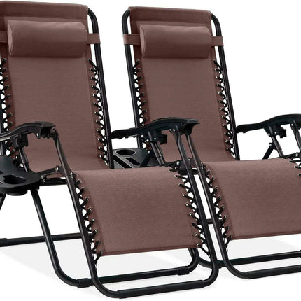 Luxury Zero Gravity Lounge Chairs Set with Accessories in Elegant Black..