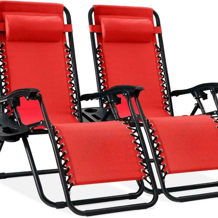 Luxury Zero Gravity Lounge Chairs Set with Accessories in Elegant Black..