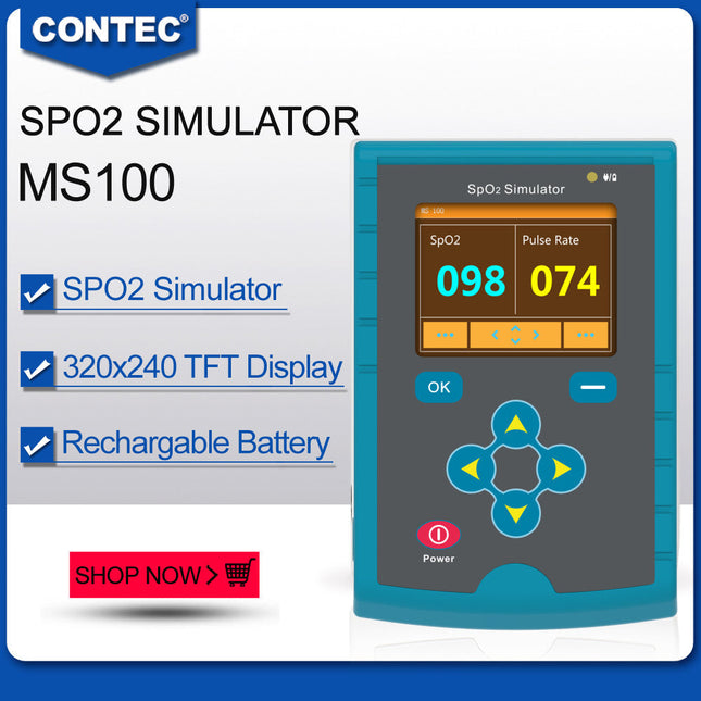 MS100 SpO2 Simulator Pulse Rate Oxygen Simulator For Oximeter Reaction Time