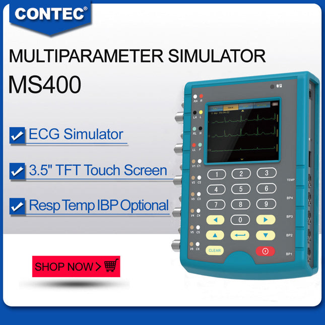 MS400 Multiparameter Simulator Portable Color Touch Patient Monitor