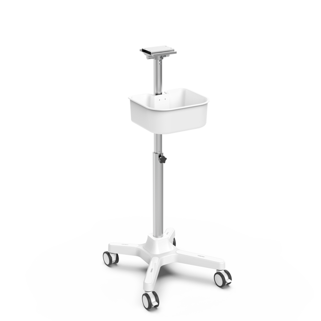 Rolling Medical Monitor Stand 23 To 43 Inches Height Adjustable Tilt 15 Degrees