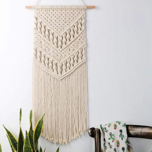 Boho Chic Macrame Wall Art with Intricate Geometric Design