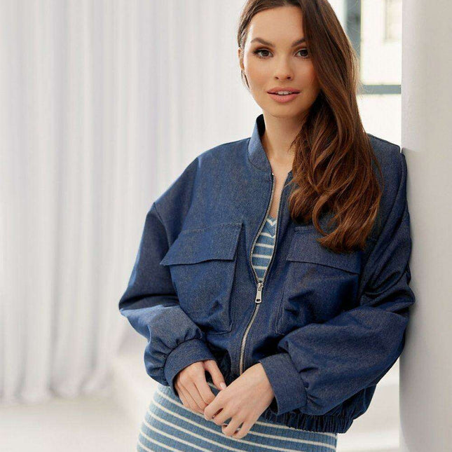 Maddie Denim Bomber Jacket