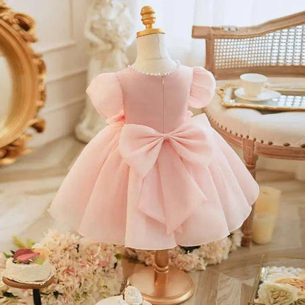 Magical Pearl and Bow Evening Gown for Girls - Très Elite