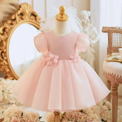 Magical Pearl and Bow Evening Gown for Girls - Très Elite
