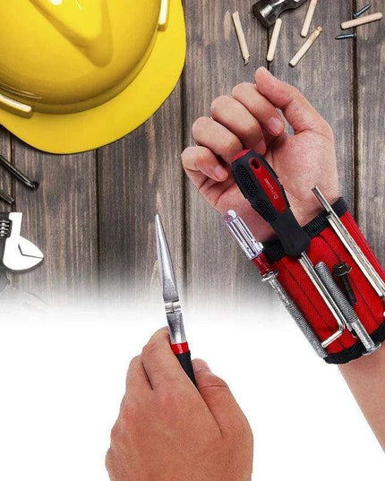 Magnetic Tool Organizer Set with Wristband and Storage Bag for DIY and Electrical Work