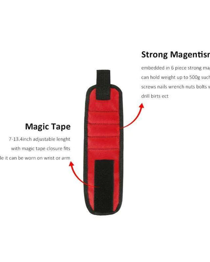 Magnetic Tool Organizer Set with Wristband and Storage Bag for DIY and Electrical Work