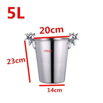 Majestic Deer Head Ice Bucket: Luxurious European Charm in Dual-Tone Design - Très Elite