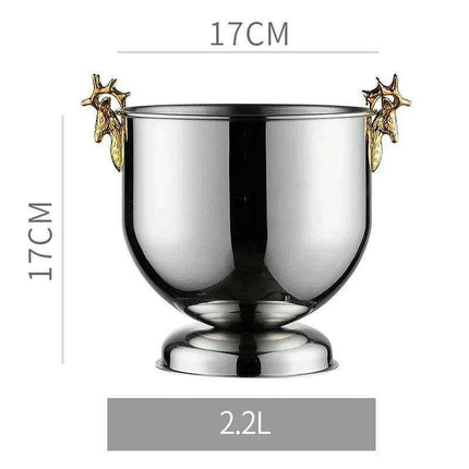 Majestic Deer Head Ice Bucket: Luxurious European Charm in Dual-Tone Design - Très Elite