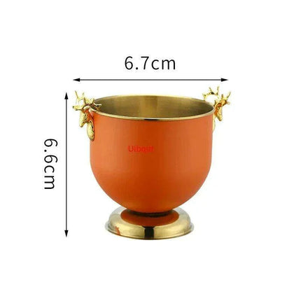 Majestic Deer Head Ice Bucket: Luxurious European Charm in Dual-Tone Design - Très Elite