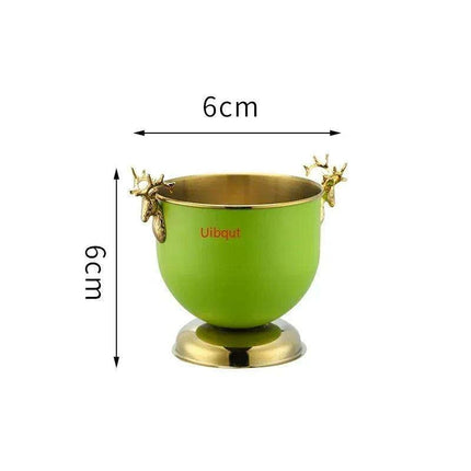 Majestic Deer Head Ice Bucket: Luxurious European Charm in Dual-Tone Design - Très Elite