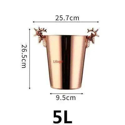 Majestic Deer Head Ice Bucket: Luxurious European Charm in Dual-Tone Design - Très Elite