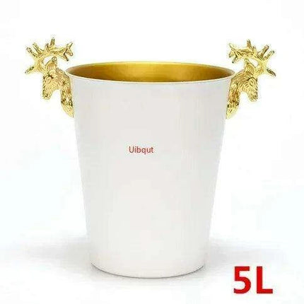 Majestic Deer Head Ice Bucket: Luxurious European Charm in Dual-Tone Design - Très Elite