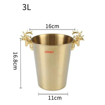 Majestic Deer Head Ice Bucket: Luxurious European Charm in Dual-Tone Design - Très Elite