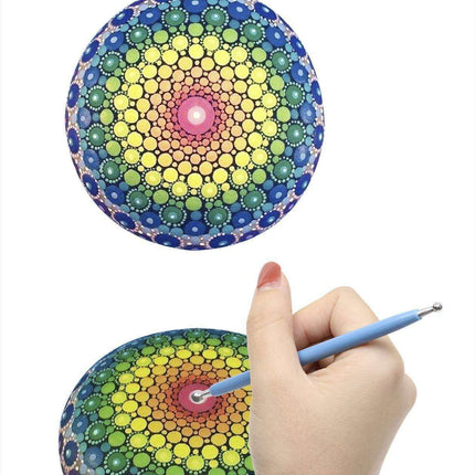 Mandala Artistry Essentials: 18-Piece Premium Dotting Tool Set for Creative Expression - Très Elite