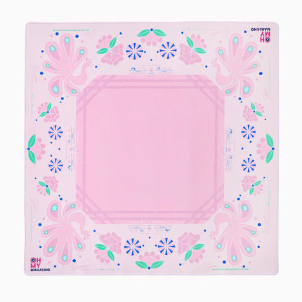OMM Pink Birdie Mahjong Mat - Durable, Non-Slip Surface for Easy Play