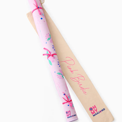 OMM Pink Birdie Mahjong Mat - Durable, Non-Slip Surface for Easy Play