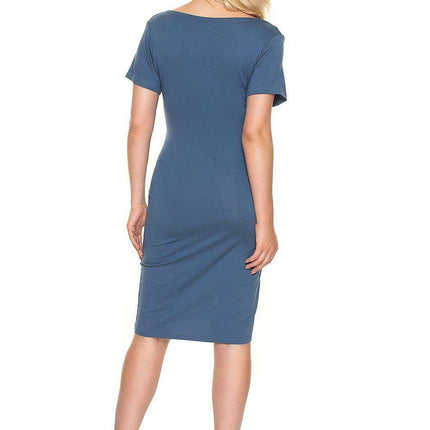 Maternity Dress with Convenient Nursing-Friendly Neckline - Stylish Fitted Spandex-Blend Design - Très Elite