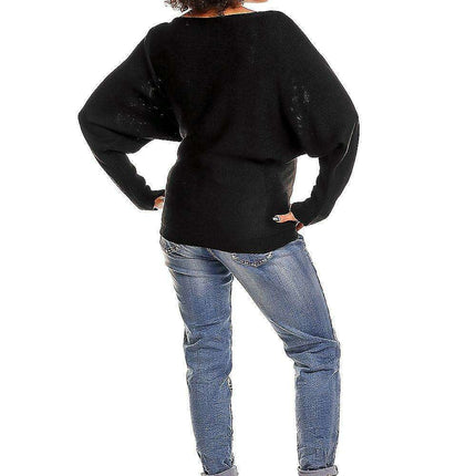 Maternity Oversized Peekaboo Shoulder Sweater for Stylish Moms-to-Be - Très Elite