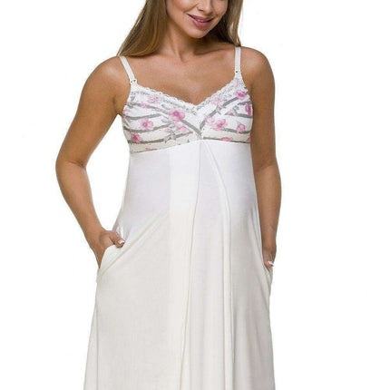 Maternity and Nursing Floral Chemise with Adjustable Straps - Très Elite