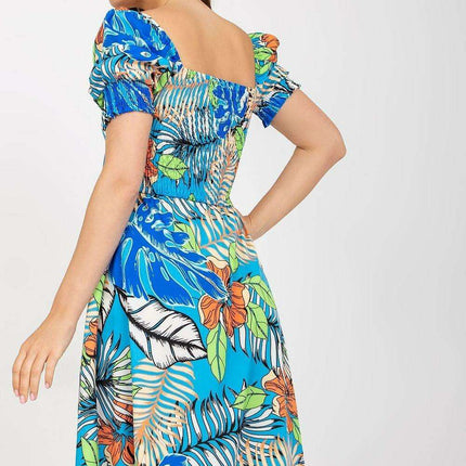 Mediterranean Chic Summer Dress with Spanish Flair Tie - Très Elite