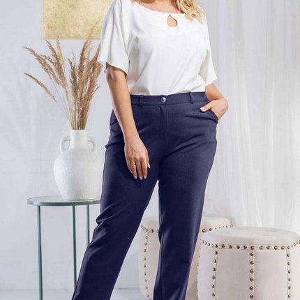Mela High Rise Plus Size Tapered Pants Set - Très Elite