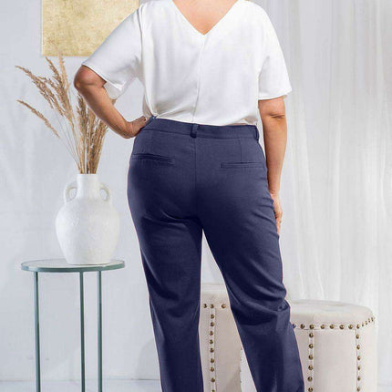 Mela High Rise Plus Size Tapered Pants Set - Très Elite