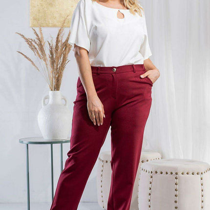 Mela High Rise Plus Size Tapered Pants Set - Très Elite