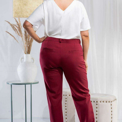 Mela High Rise Plus Size Tapered Pants Set - Très Elite