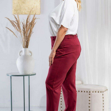 Mela High Rise Plus Size Tapered Pants Set - Très Elite
