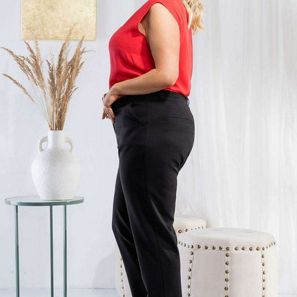 Mela High Rise Plus Size Tapered Pants Set - Très Elite