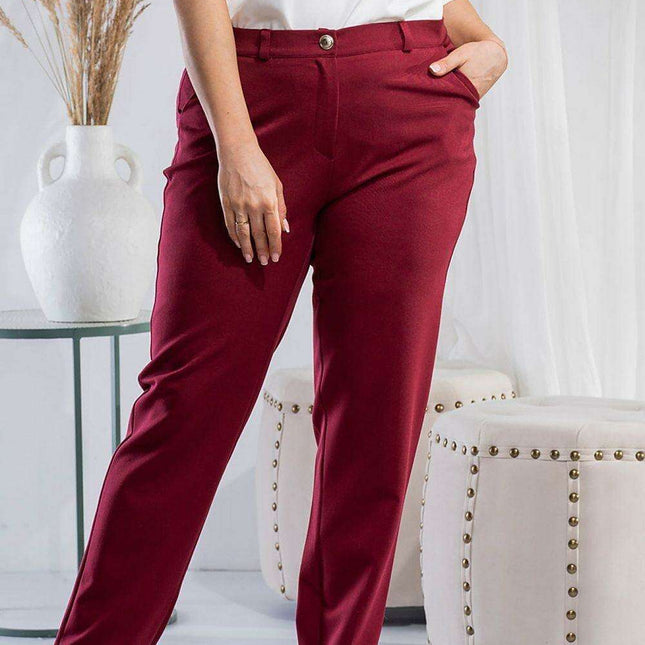 Mela High Rise Plus Size Tapered Pants Set - Très Elite