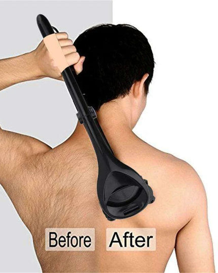 Men's Premium Grooming Set: Back & Body Shaver with Exfoliating Brush & Extra Blades
